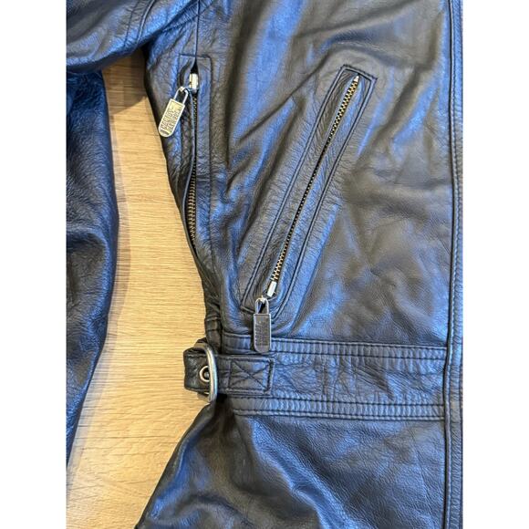 Harley Davidson Women’s Black Leather Motorcycle Jacket Small Genuine Leather - Picture 2 of 11